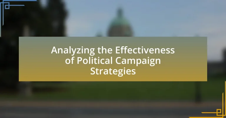 Analyzing the Effectiveness of Political Campaign Strategies
