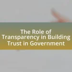 The Role of Transparency in Building Trust in Government