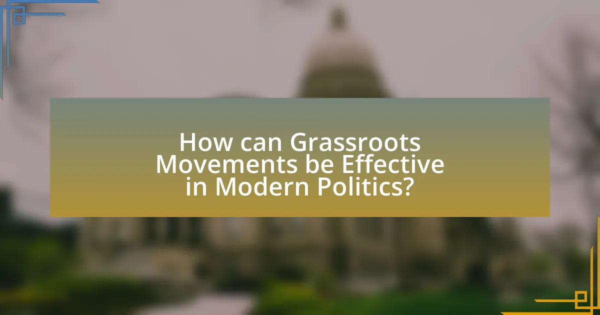 How can Grassroots Movements be Effective in Modern Politics?