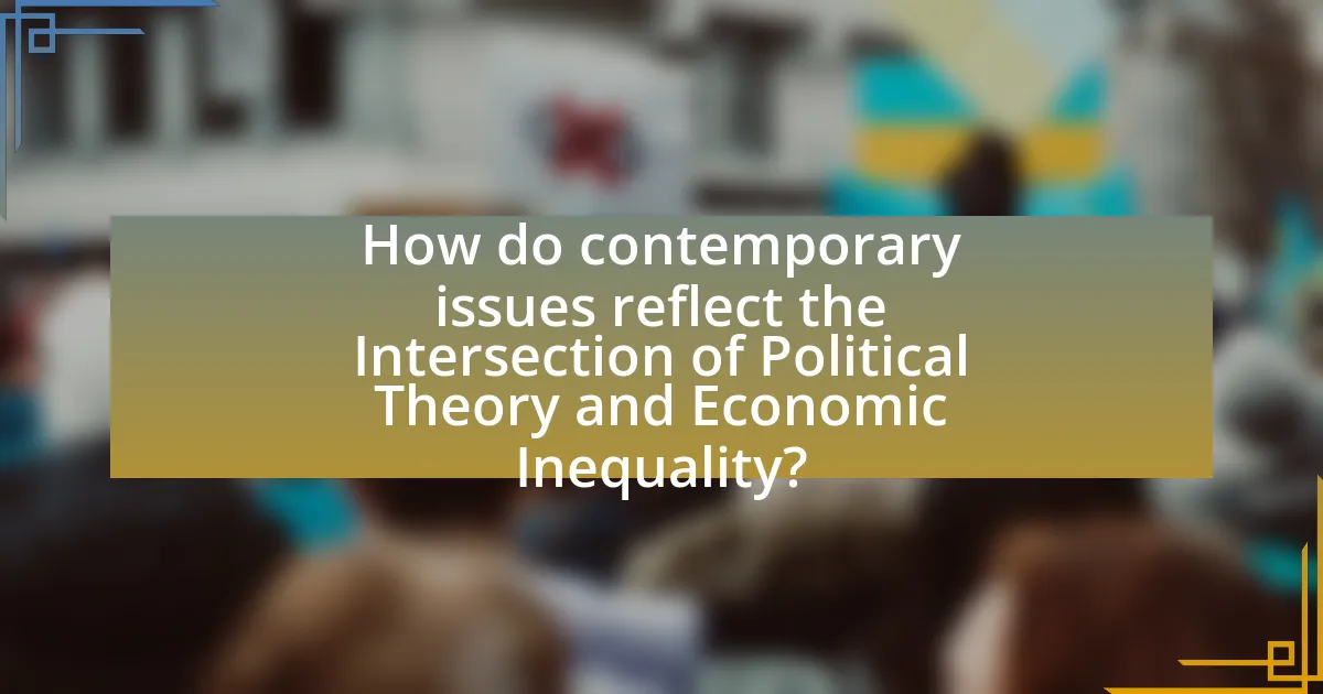 How do contemporary issues reflect the Intersection of Political Theory and Economic Inequality?