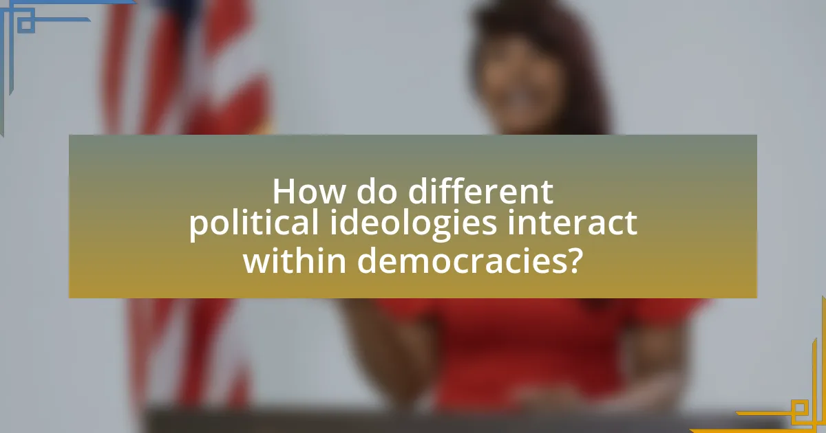 How do different political ideologies interact within democracies?