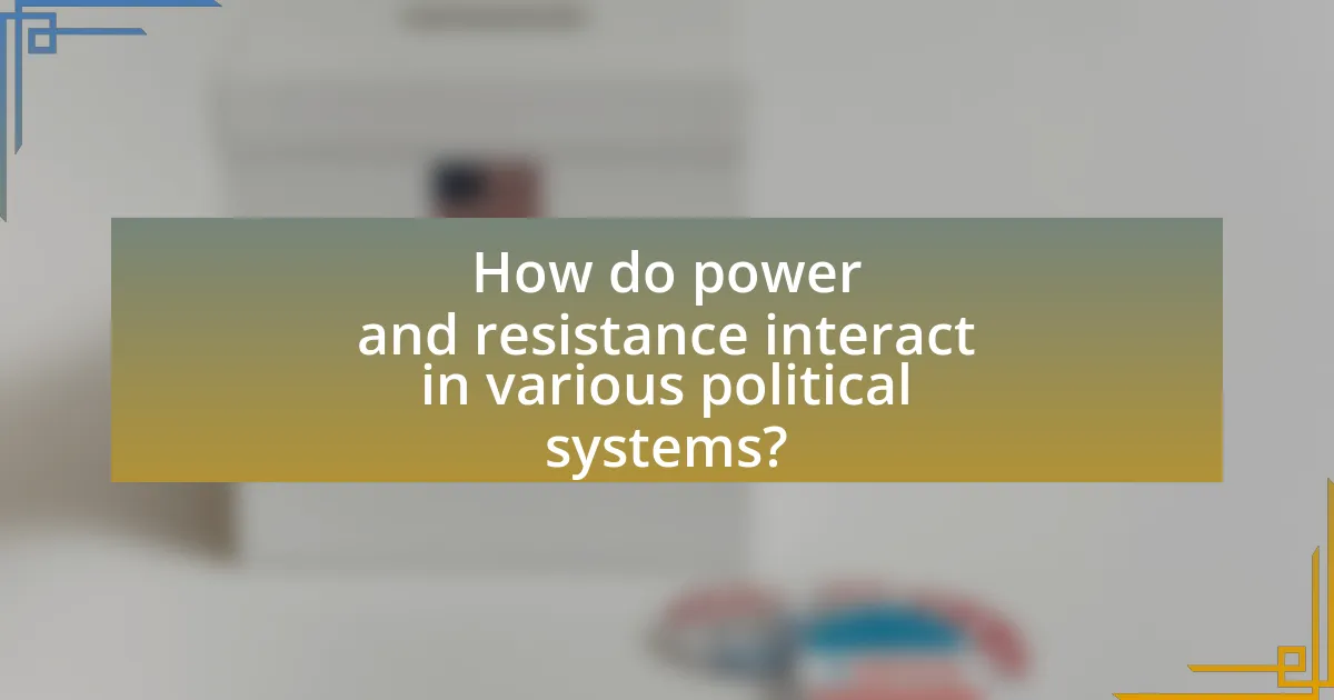 How do power and resistance interact in various political systems?