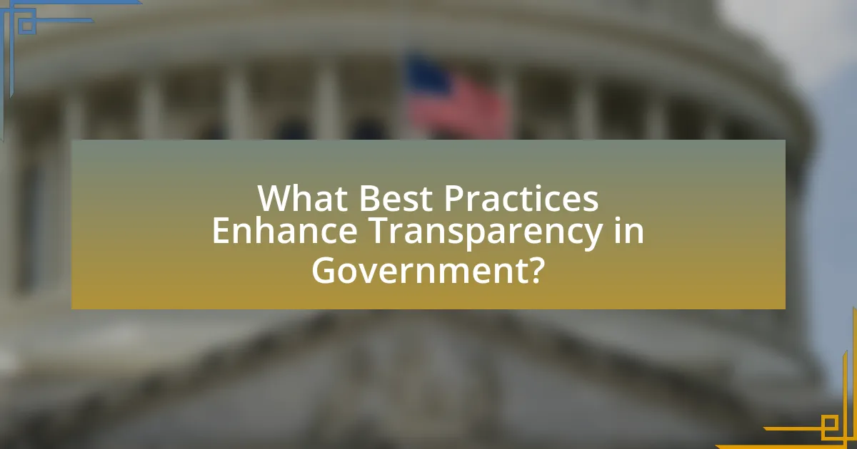 What Best Practices Enhance Transparency in Government?