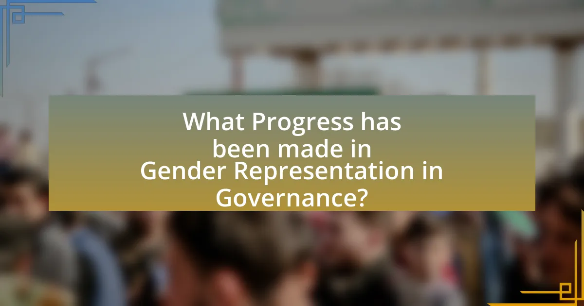 What Progress has been made in Gender Representation in Governance?