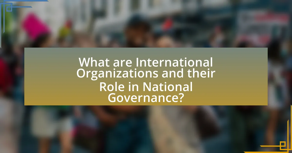 What are International Organizations and their Role in National Governance?