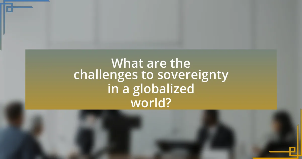What are the challenges to sovereignty in a globalized world?