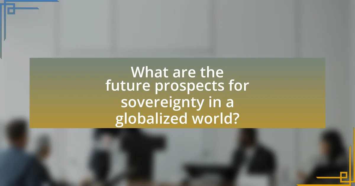 What are the future prospects for sovereignty in a globalized world?