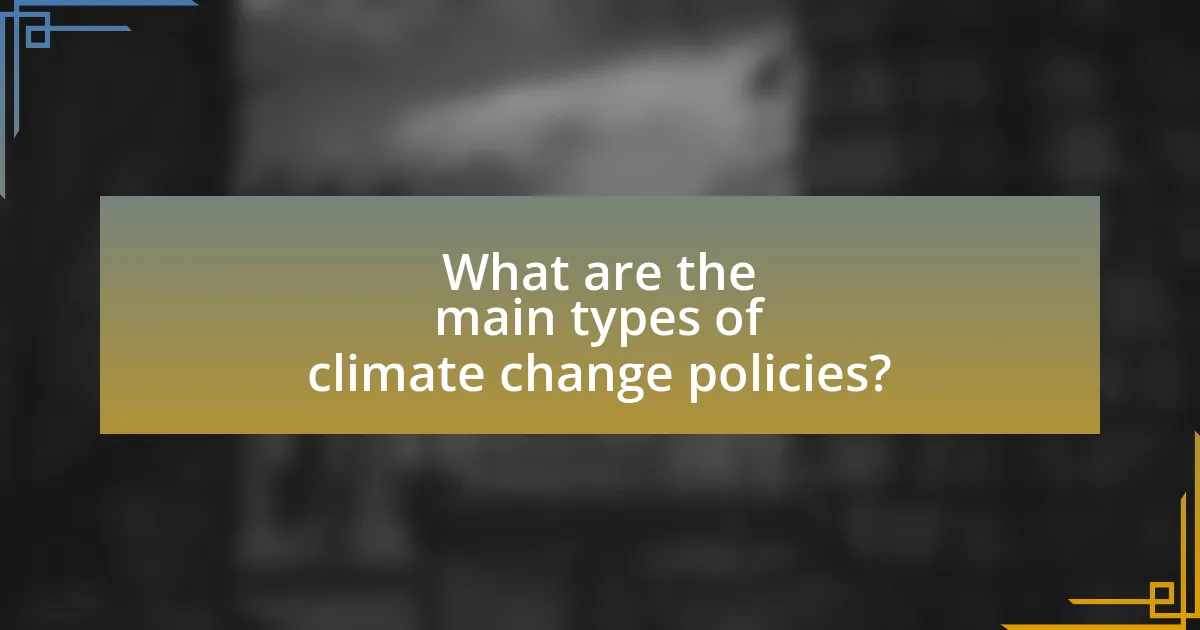 What are the main types of climate change policies?