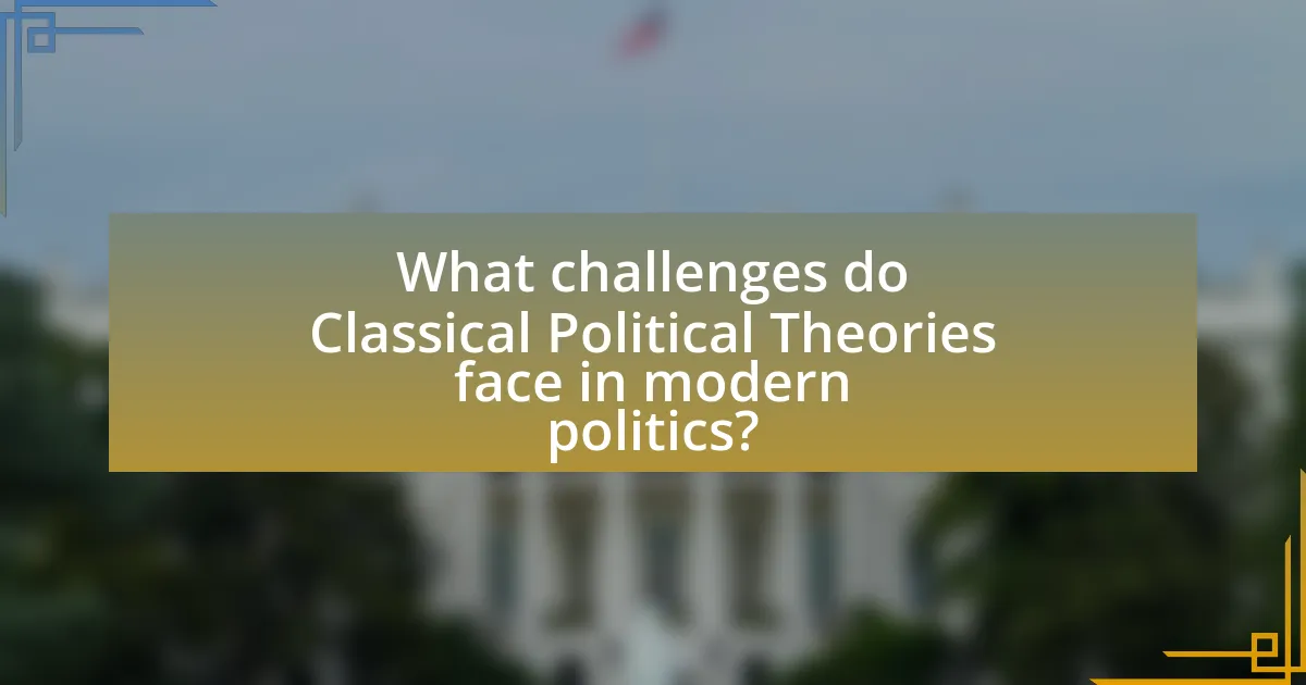 What challenges do Classical Political Theories face in modern politics?