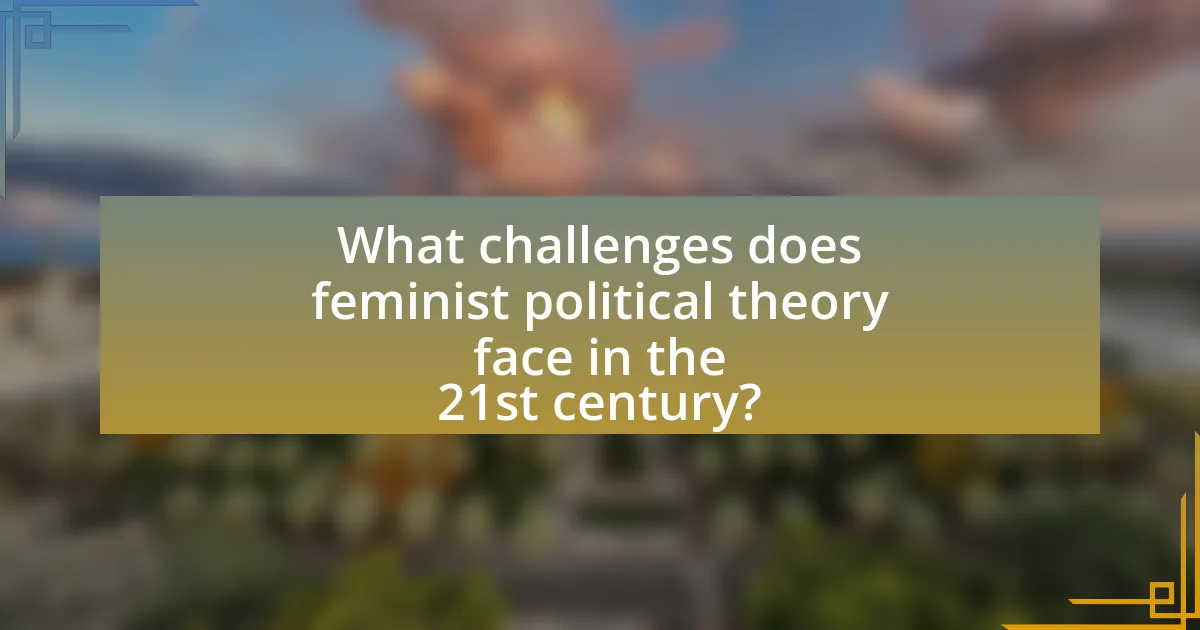 What challenges does feminist political theory face in the 21st century?