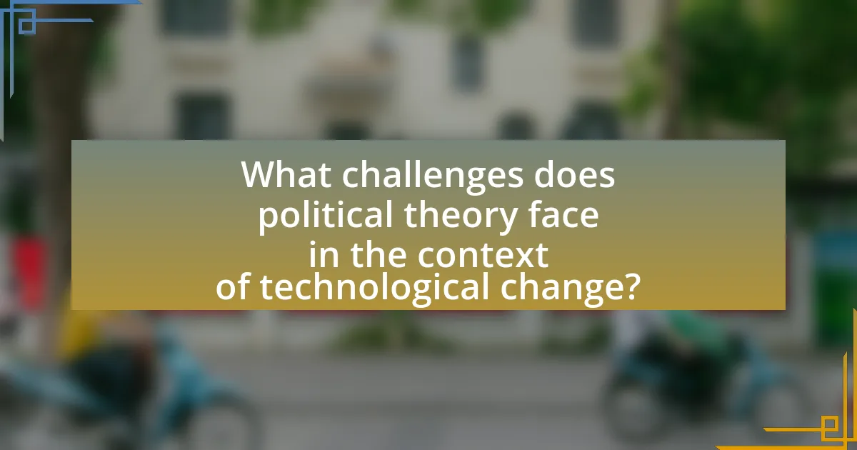 What challenges does political theory face in the context of technological change?