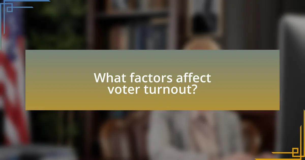 What factors affect voter turnout?