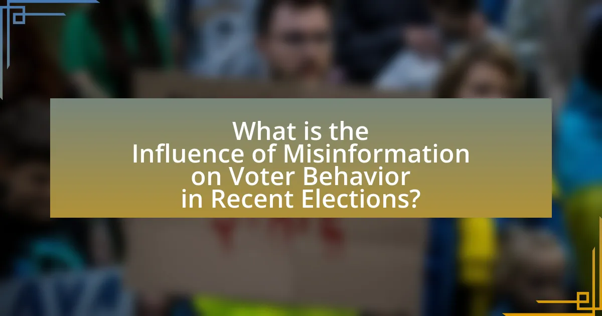What is the Influence of Misinformation on Voter Behavior in Recent Elections?