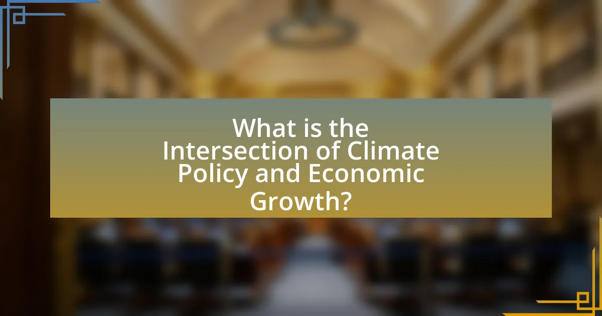 What is the Intersection of Climate Policy and Economic Growth?