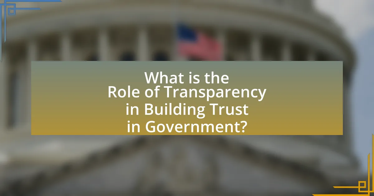 What is the Role of Transparency in Building Trust in Government?