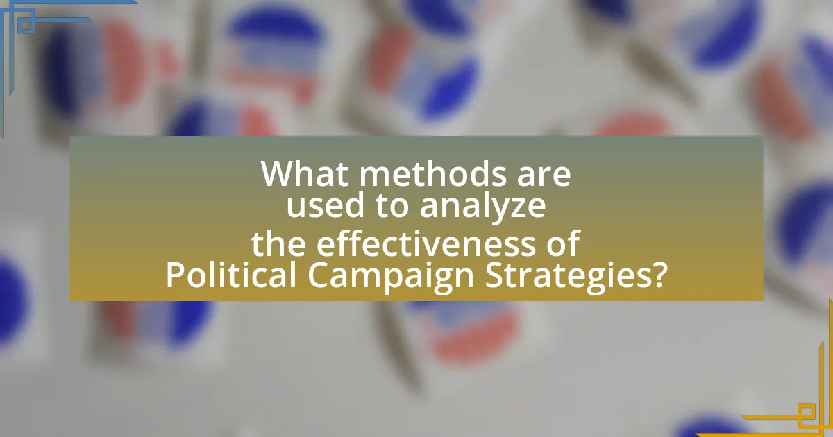 What methods are used to analyze the effectiveness of Political Campaign Strategies?